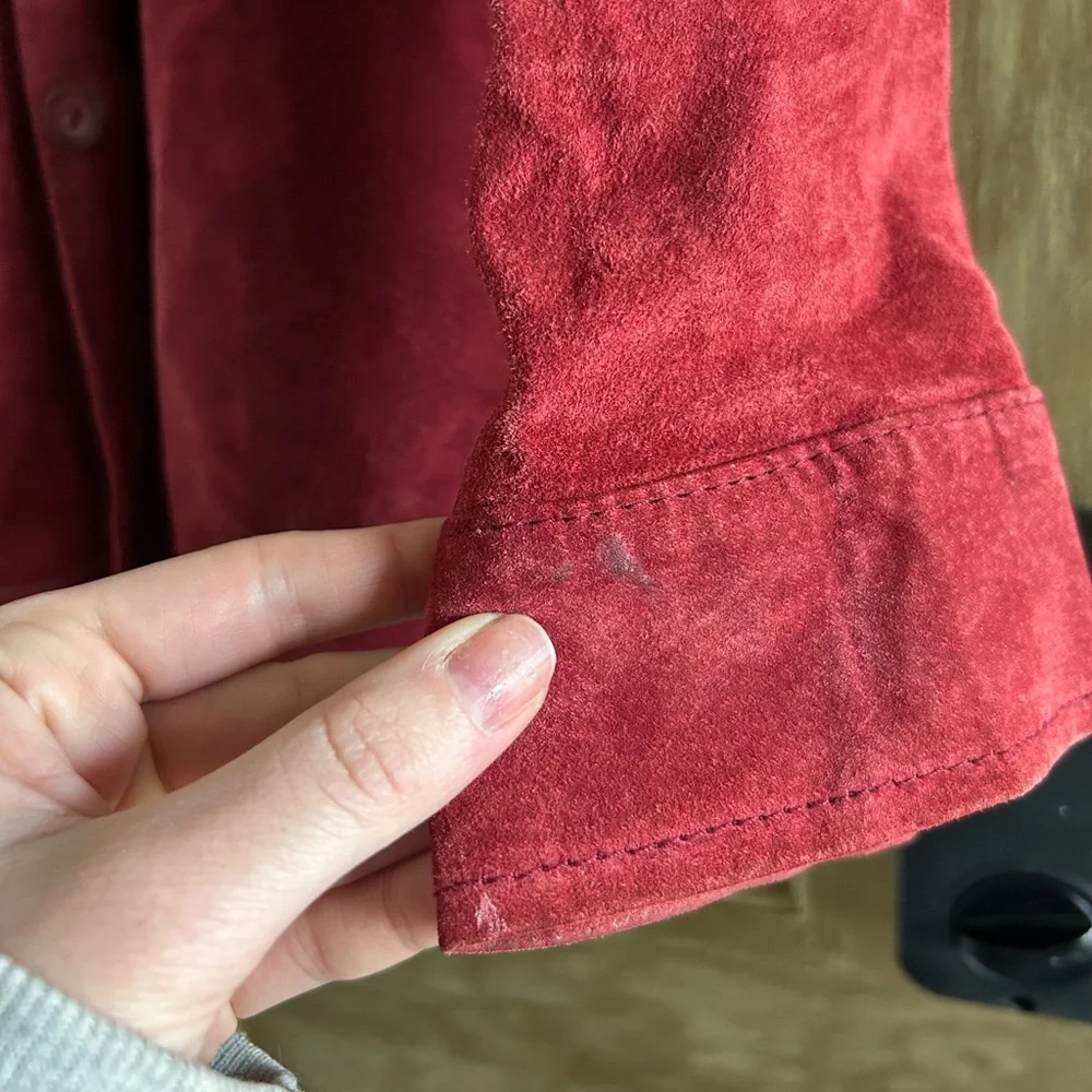 Red leather‎ shacket